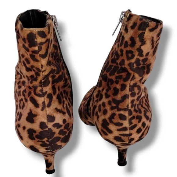 Eloquii Womens Boots Animal Print Sz 8w Browns Faux Suede Ankle Zip Stretch Tab - Picture 9 of 14